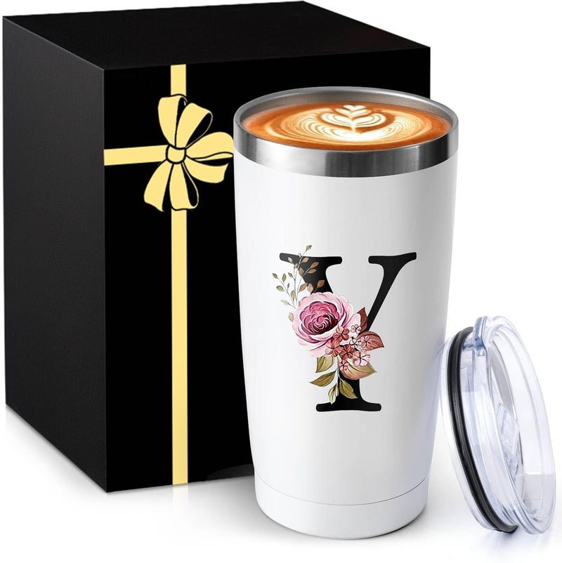 MNZZ 20 Oz Insulated Coffee Cup with Lid Car Tumbler Travel Mug Women Teacher Female Male Best New Appreciation Thank you Favorite Good Goodbye Retirement Friends Social Bestie Work Monogrammed Gift - Image 1